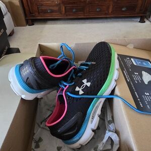 Under Armour Kids' Black and Blue Running Shoes